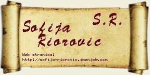 Sofija Riorović vizit kartica